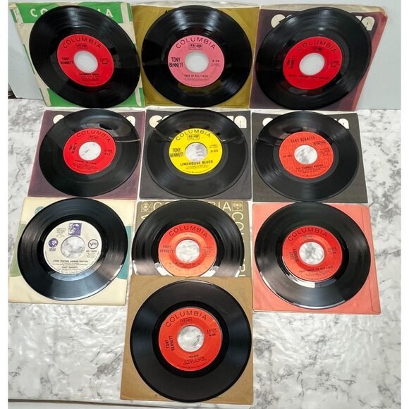 Tony Bennett 45 Record Lot of 10 Easy Listening Pop The Summer Knows - Picture 1 of 7